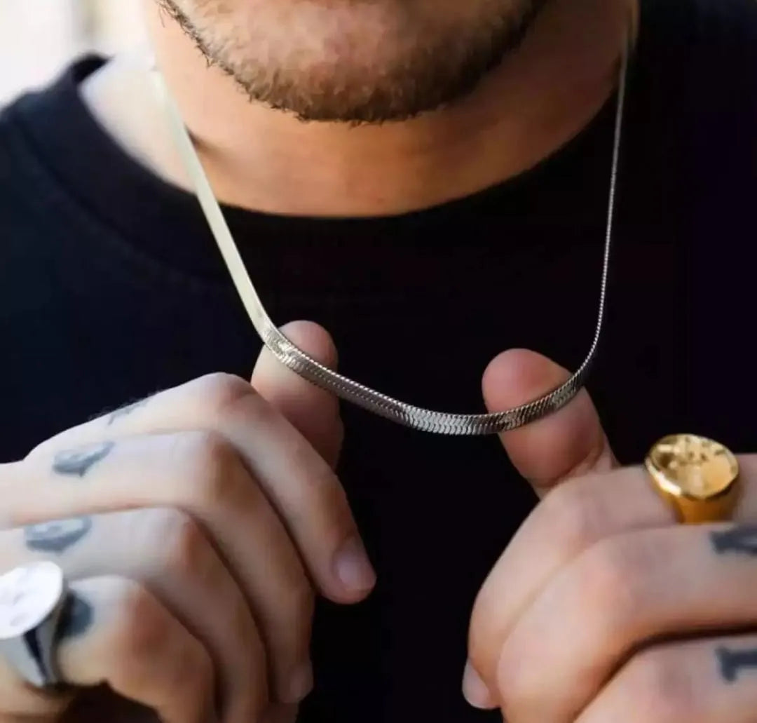 Unisex Stainless Steel Snake Chain Necklace